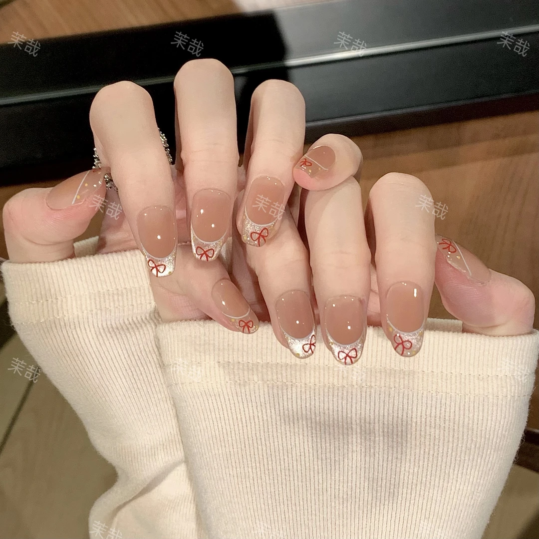 茉哉7【波点时光】纯手工定制美甲拆卸穿戴甲A4591