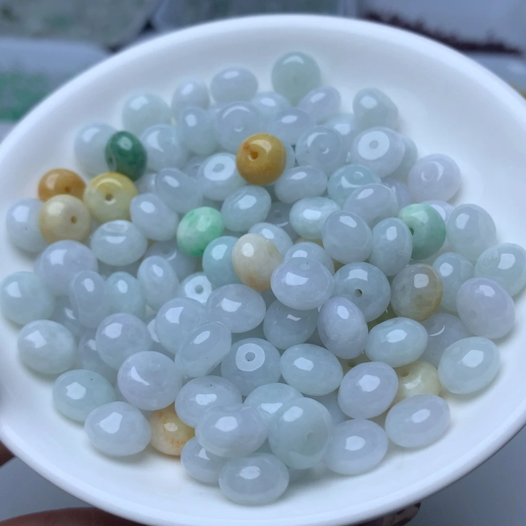 散珠翡翠卡6*9冰鼓珠10个