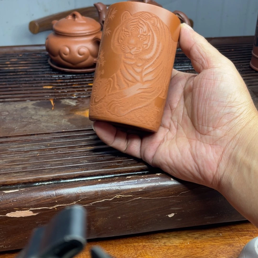 茶杯紫砂原矿赵庄朱泥直筒主人杯