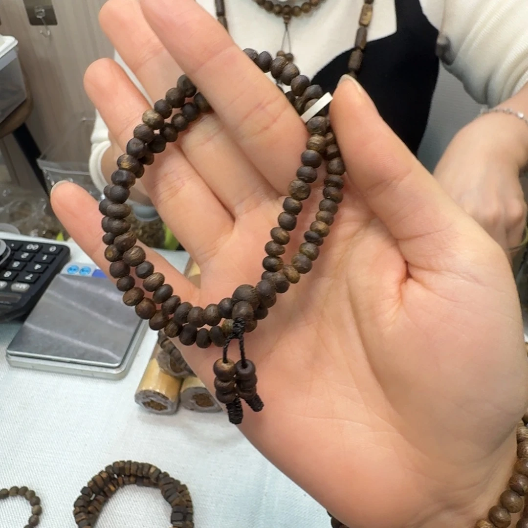 手串沉香白棋母树沉水虫漏算盘珠 8 克多样性发一