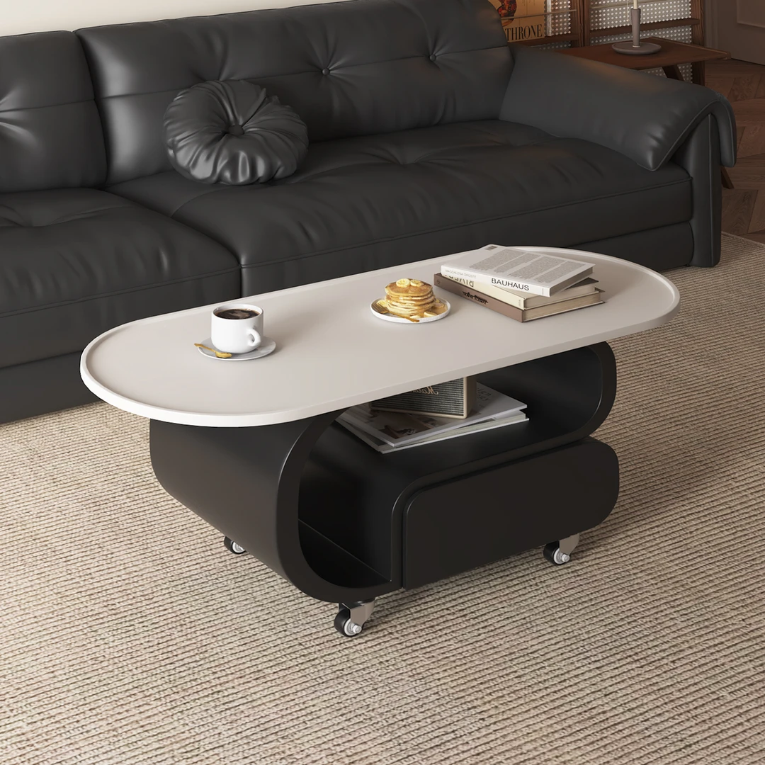 现代简约创意可移动沙发茶几小户型客厅家用轻奢高级感实木茶几桌