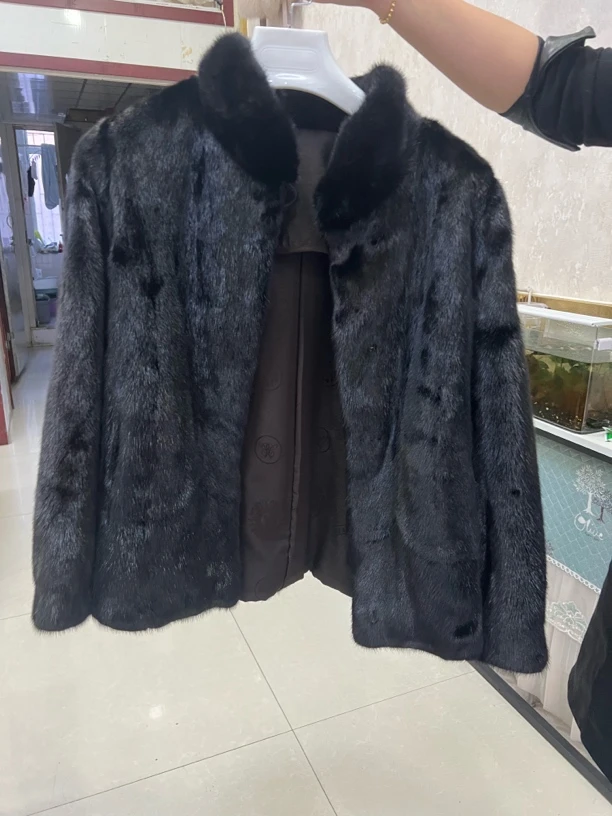 女款毛绒外套黑色