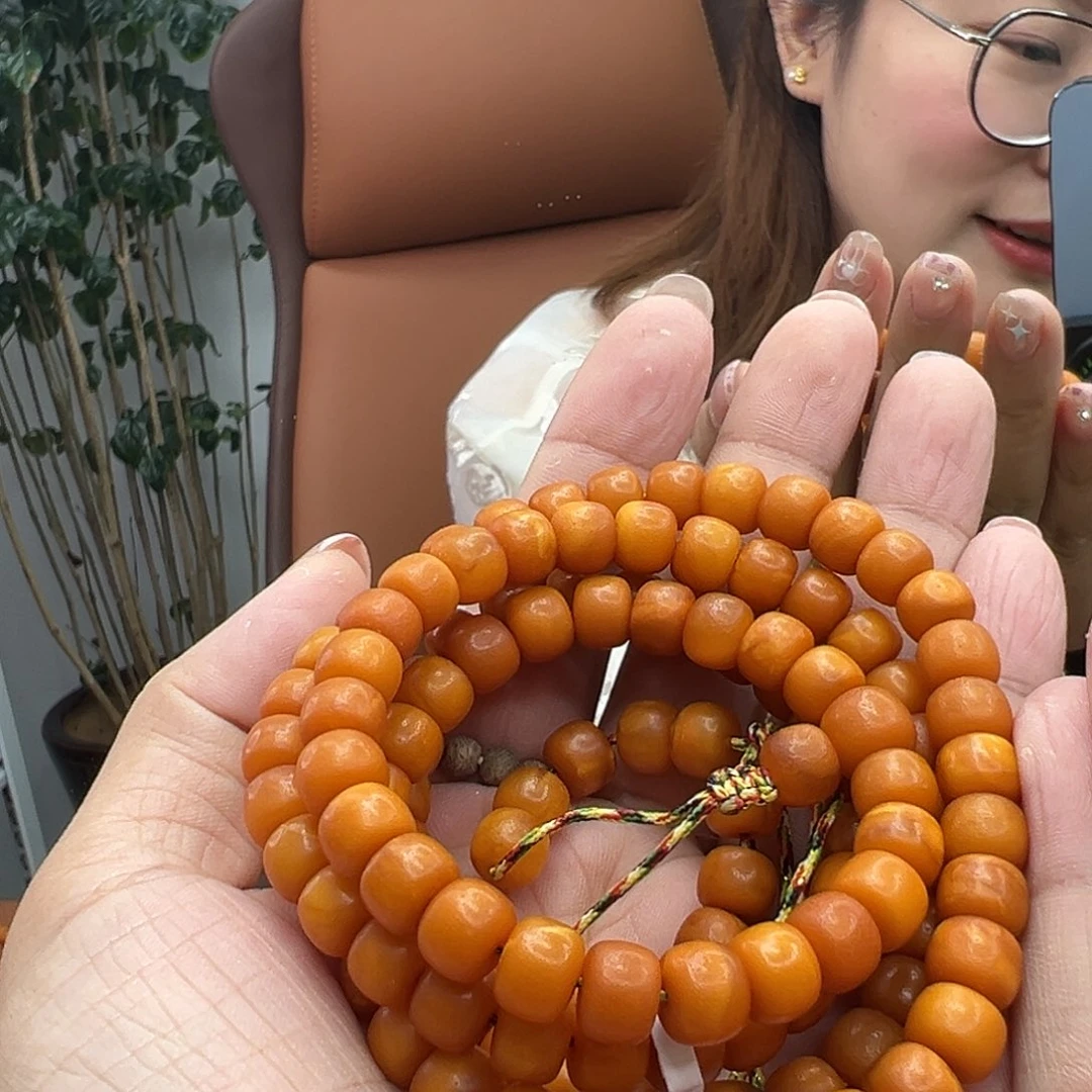 手链琥珀未镶嵌橘皮多圈8MM