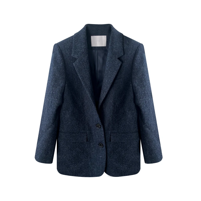 YW 女士100%羊毛粗花呢HarrisTweed哈里斯西服外套 23FMAW-V012