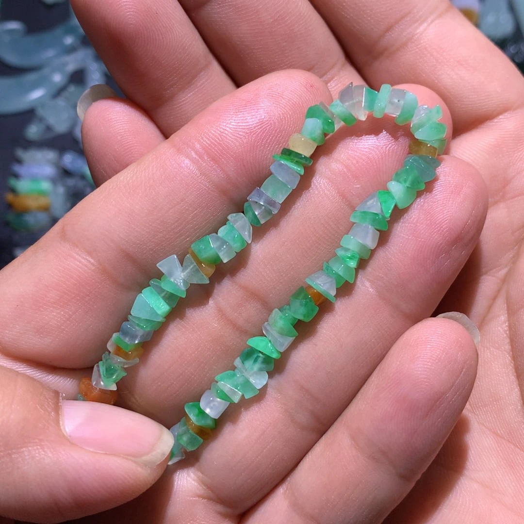 未镶嵌定制翡翠碎石手串