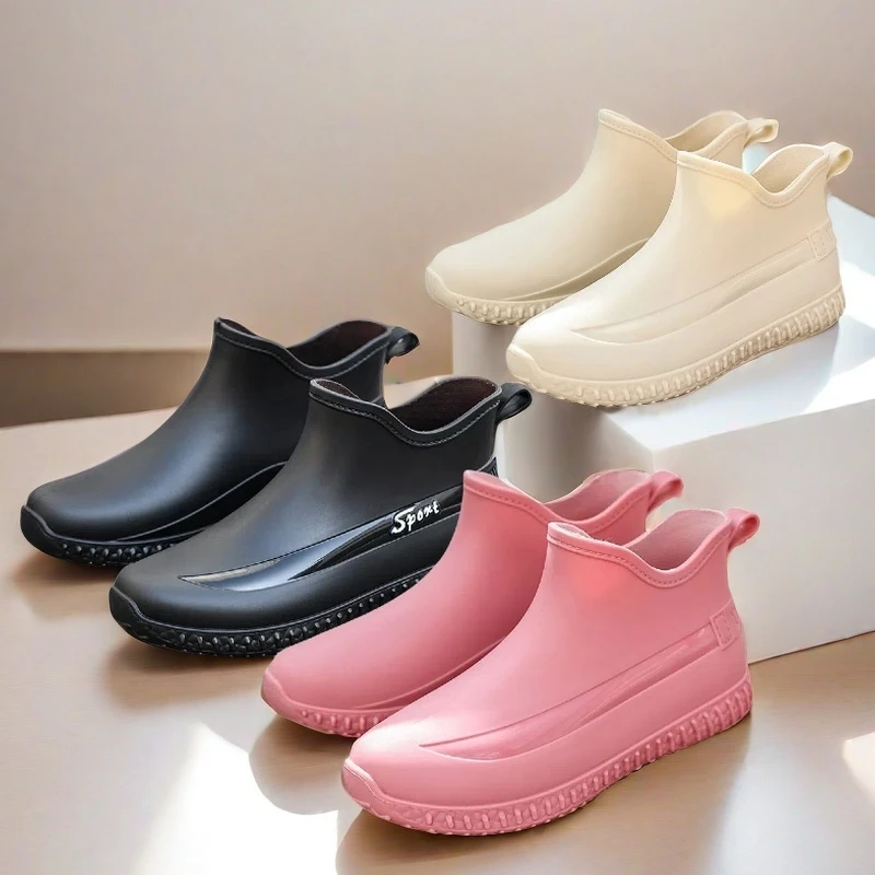 运动版女式雨鞋男士防水鞋2025新款时尚雨靴轻便厚底胶鞋软舒水靴