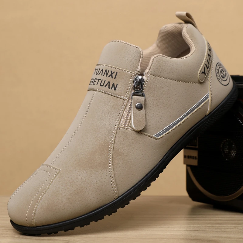 品牌男鞋2025秋冬款开车软皮时尚休闲鞋百搭潮流运动鞋子男士潮鞋