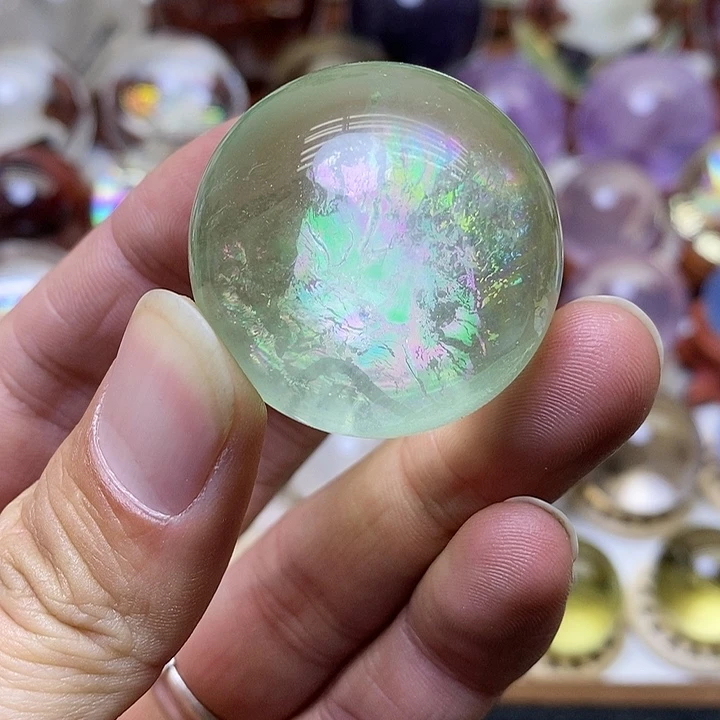 萤石彩虹萤石球未镶嵌