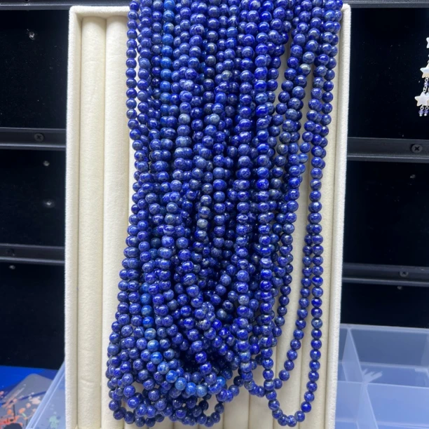 925银耳饰 博雅手作S925纯银耳饰（DIY青金圆珠）