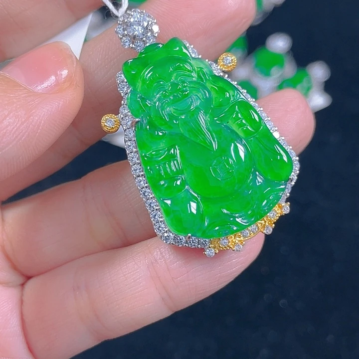 翡翠银S925镶嵌吊坠(不含链)
