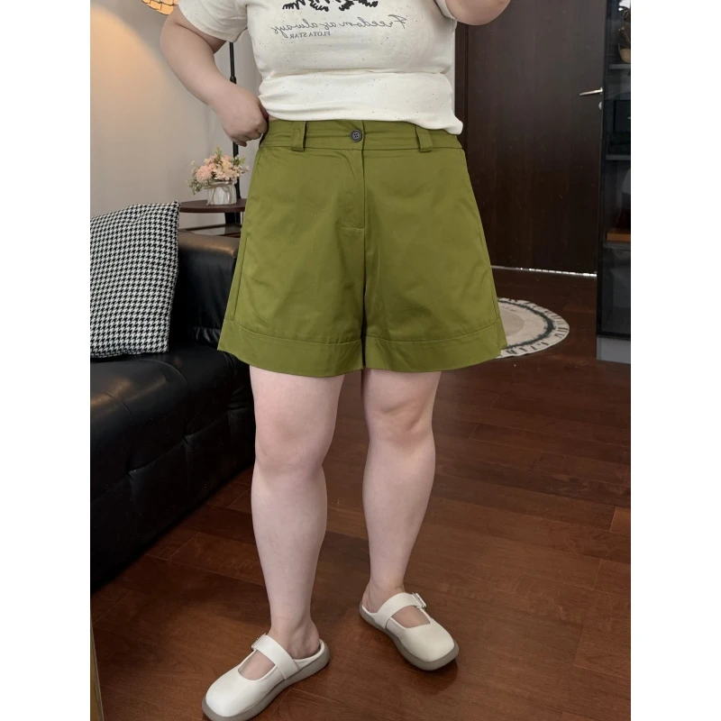 大阿娇 微胖女生夏季显瘦穿搭短裤松紧腰宽松阔腿裤大码五分裤