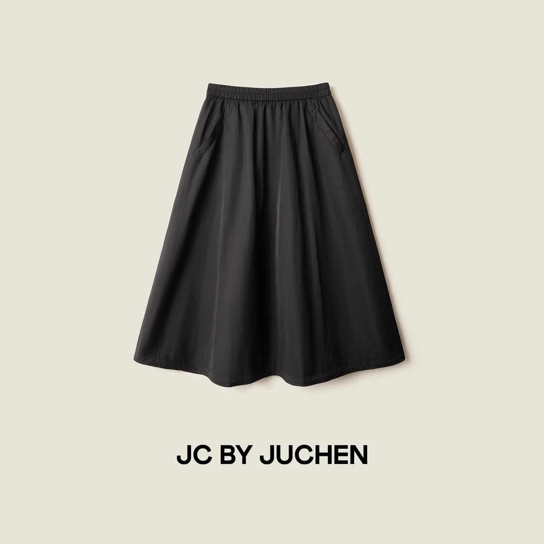 “城市户外功能壳质感”保温棉A字高腰廓形半裙伞裙 FW201007-194