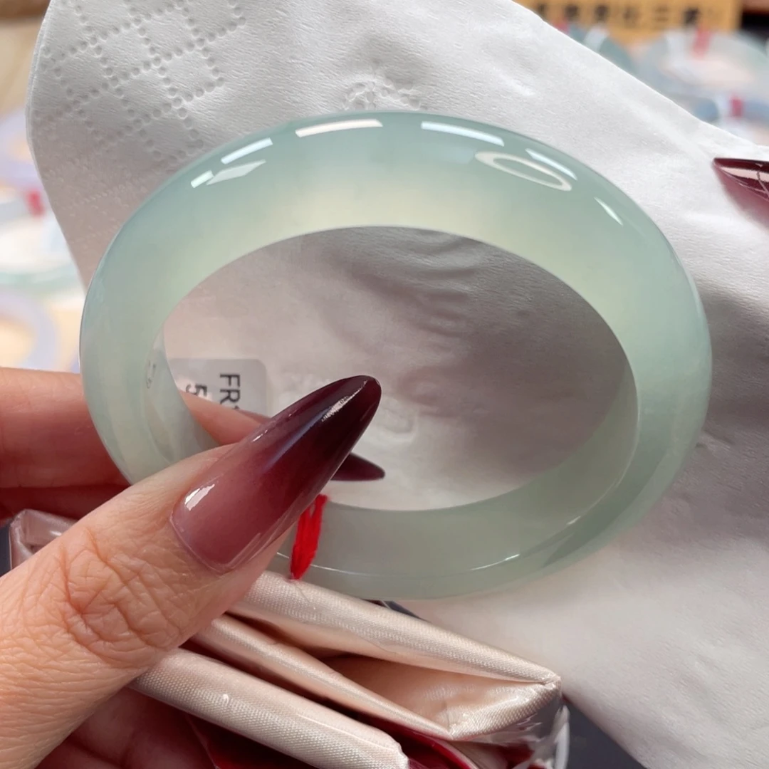 未镶嵌手镯翡翠23号55冰芙蓉飘小绿花