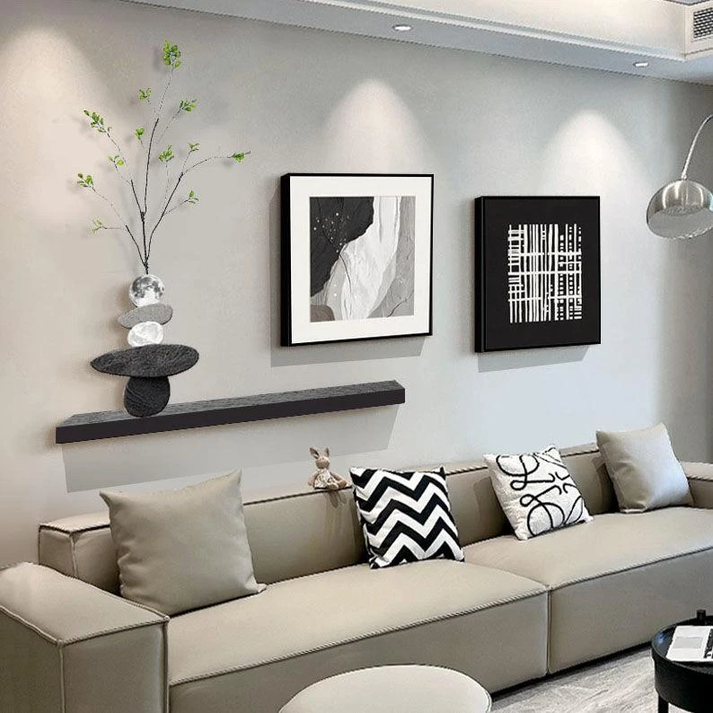 现代简约客厅沙发背景三联装饰画黑白抽象餐厅玄关挂画卧室床头画