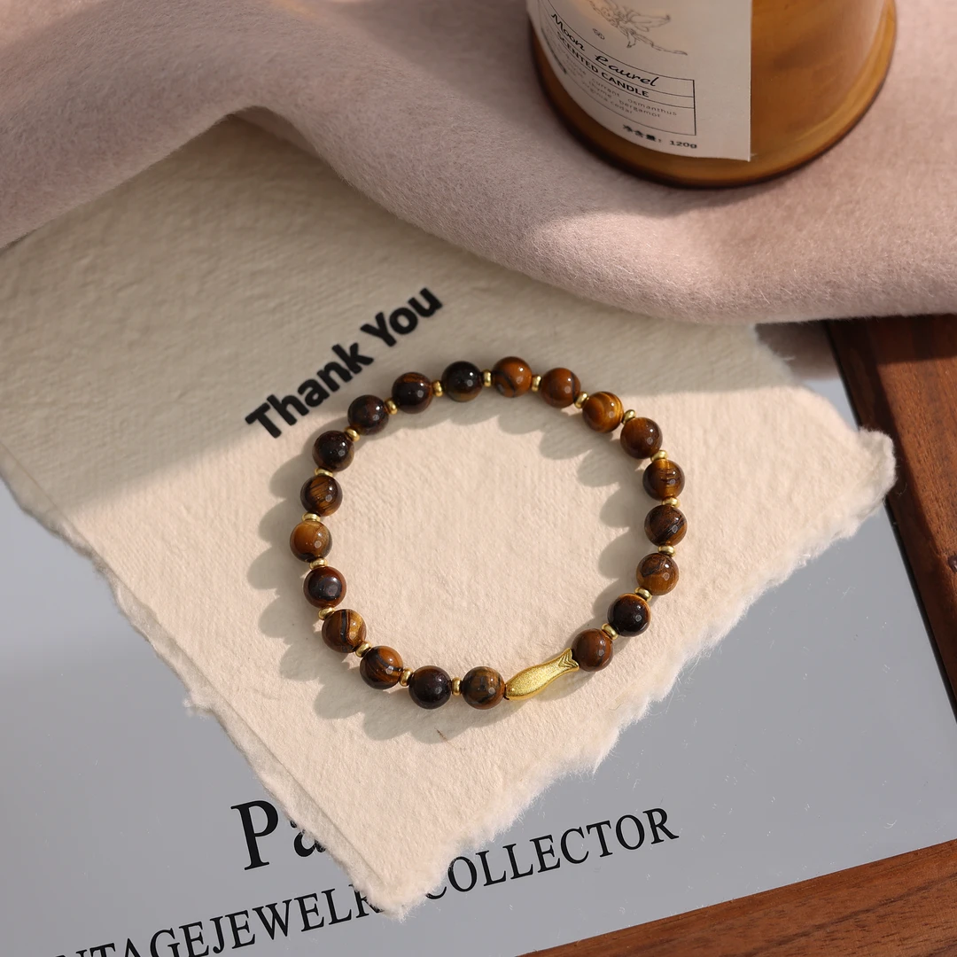 铜合金亚克力手链 S0002《山屿》复古设计款简约时尚弹力手链