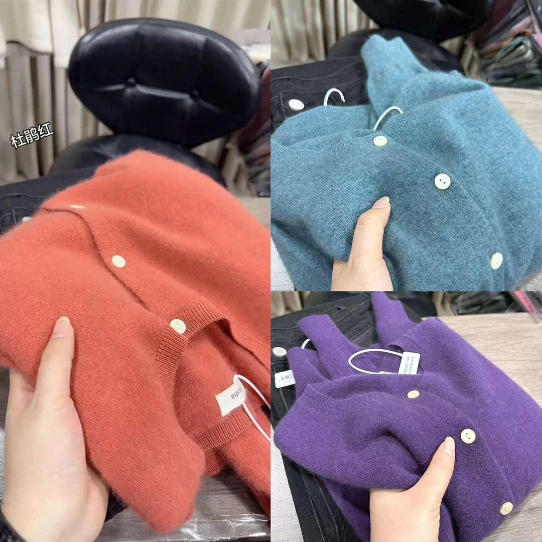 欧货2025秋冬流行穿搭慵懒风圆领洋气百搭针织开衫