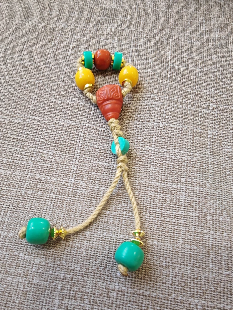 3-7南红博古纹三通套（散着发货，回家自己穿）