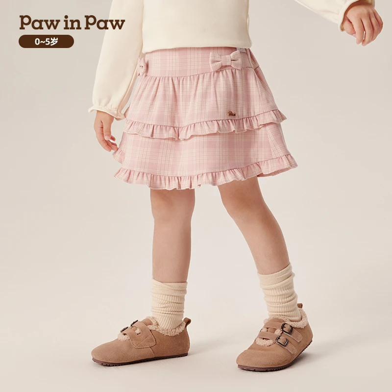 PawinPaw卡通小熊童装秋冬女宝甜美短裙A字蛋糕儿童短裙
