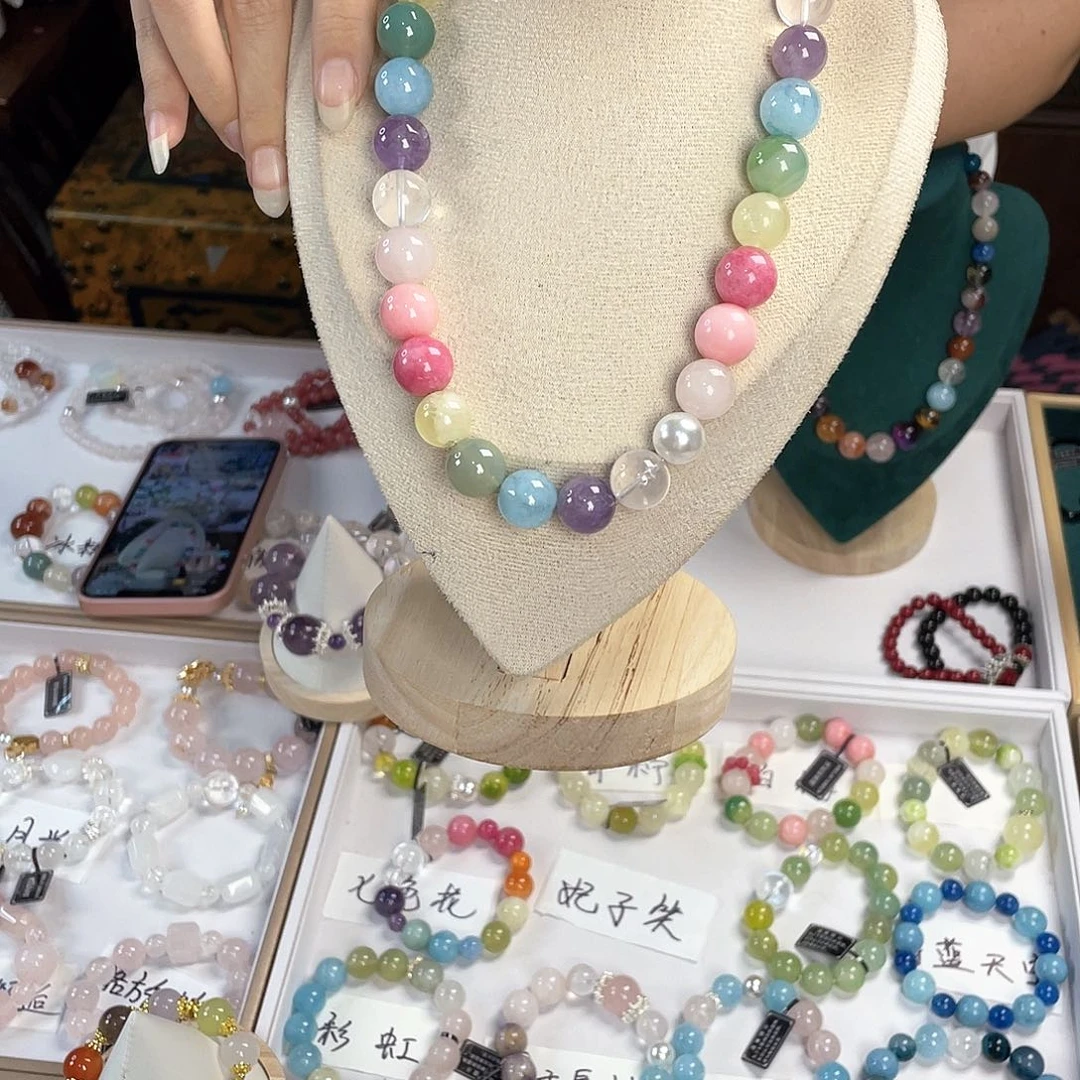 水晶手链银S925镀金镶嵌