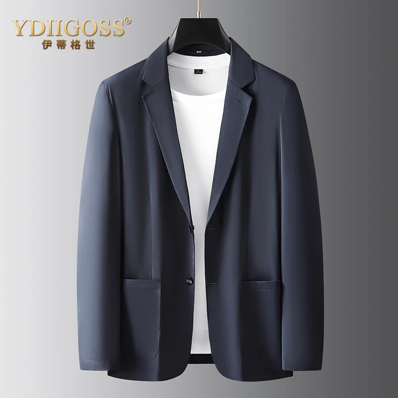 YDIIGOSS西服外套男中春秋季成熟稳重年轻薄修身单层休闲西装