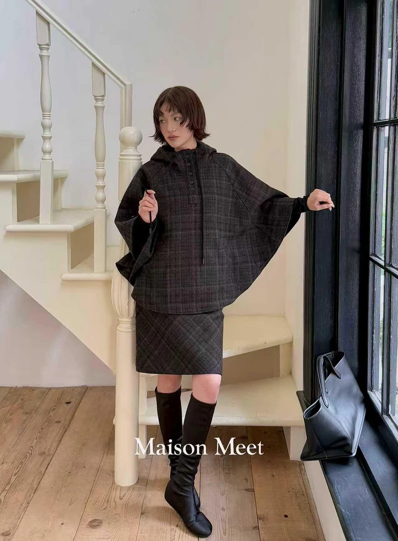 杨杨 梅森-时尚气质斗篷羊毛上衣5183