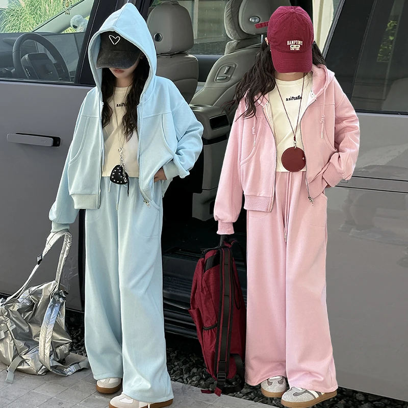 女童套装春秋款2025新款儿童洋气时髦中大童女秋装运动卫衣两件套