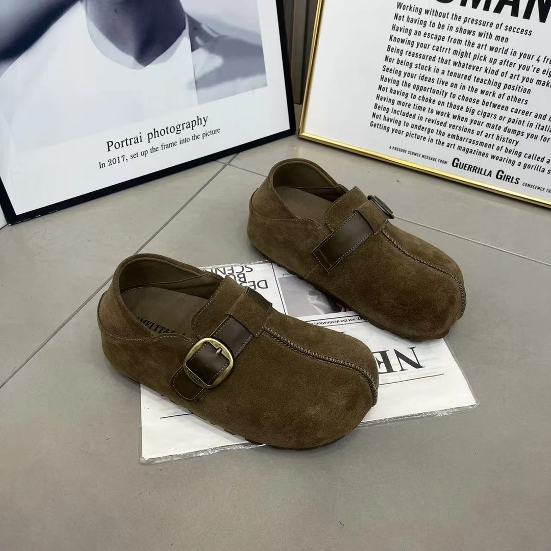 浅口增高极简风勃肯鞋时尚休闲炸街明星同款鞋女鞋松糕底百搭单鞋