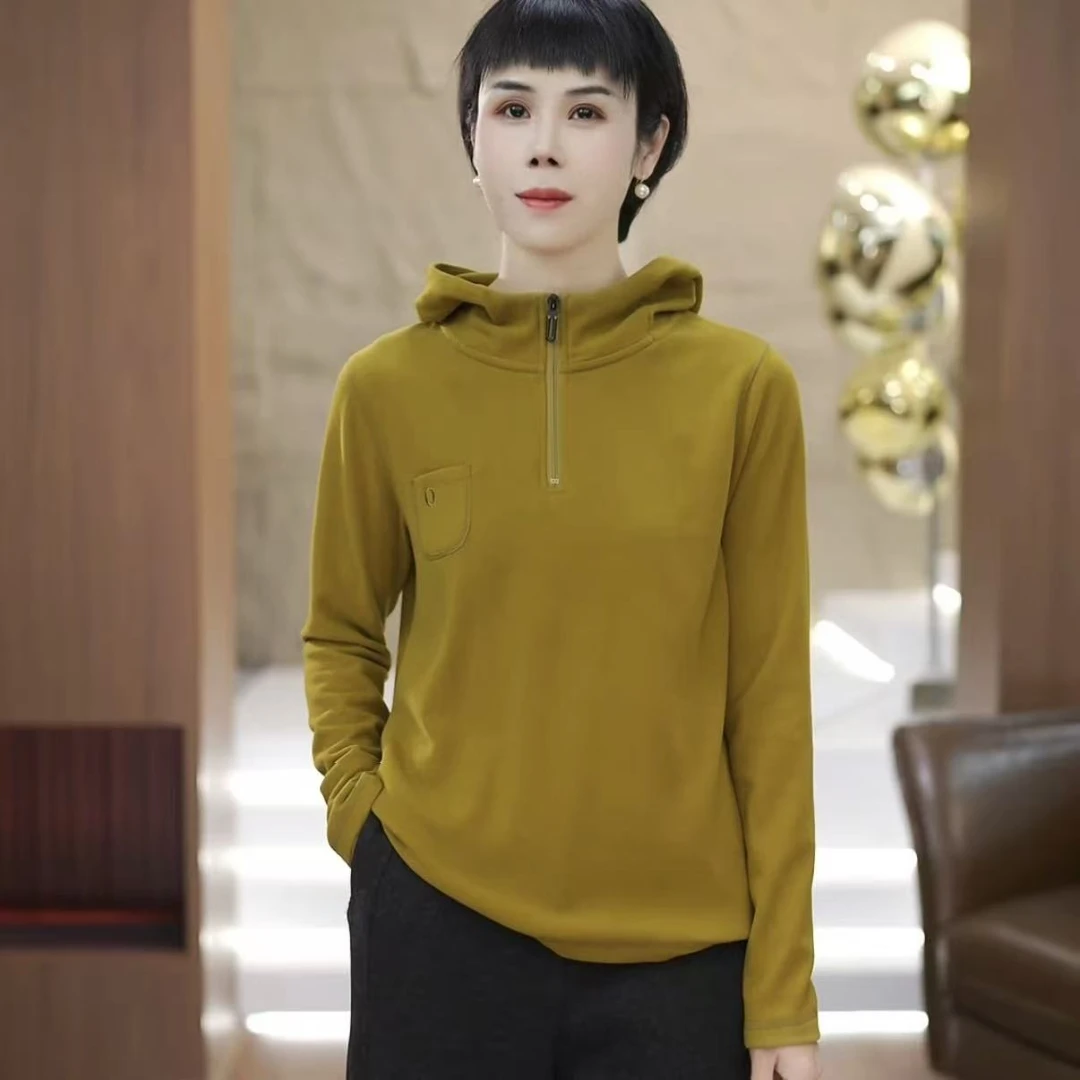 【渲渲推荐】QQ-6862冬季休闲拉链带帽小衫