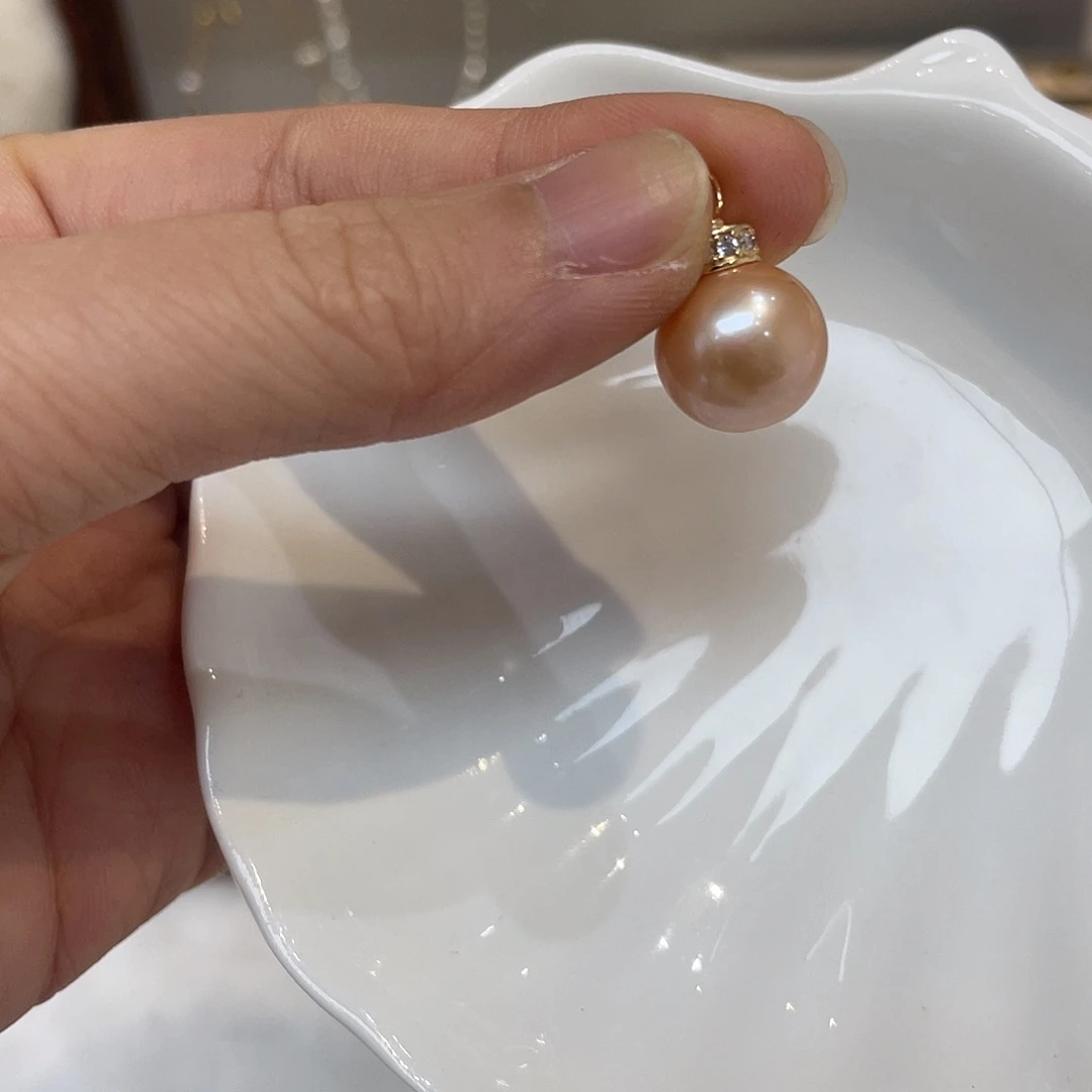 吊坠(不含链)银S925镶嵌淡水珍珠