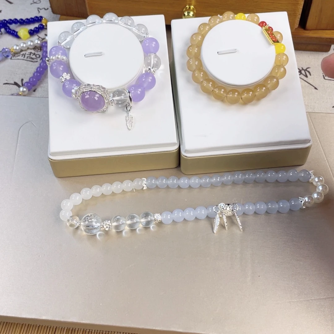 石英质玉手饰银S925镀金镶嵌