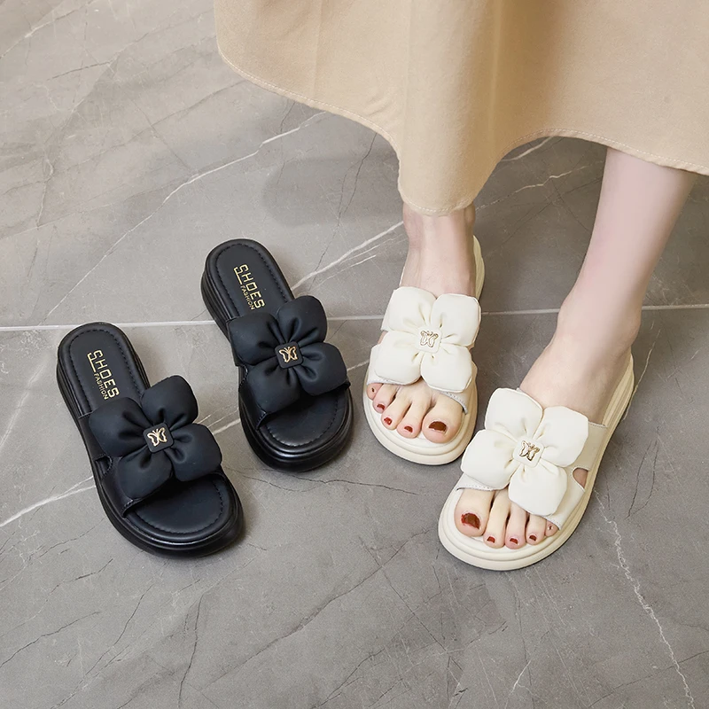 8809-5 真皮凉拖鞋女2025新款春夏复古百搭外穿平底女拖鞋休闲