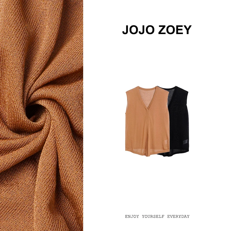 JOJO ZOEY【物语香氛】极简ROW风三醋酸马甲背心透气上衣bx-3915