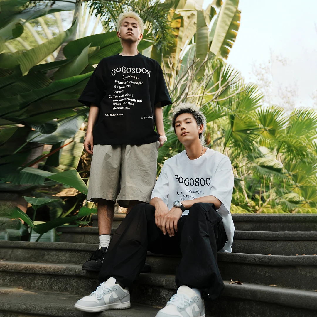 清仓夏季新款休闲短袖T恤男生300g全棉美式字母印花情侣半袖潮流