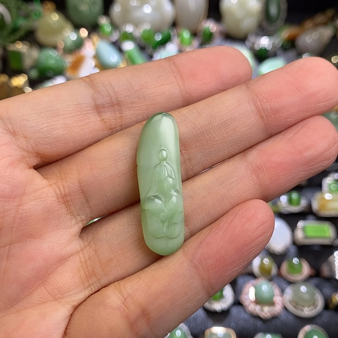 和田玉银S925镶嵌挂件真*