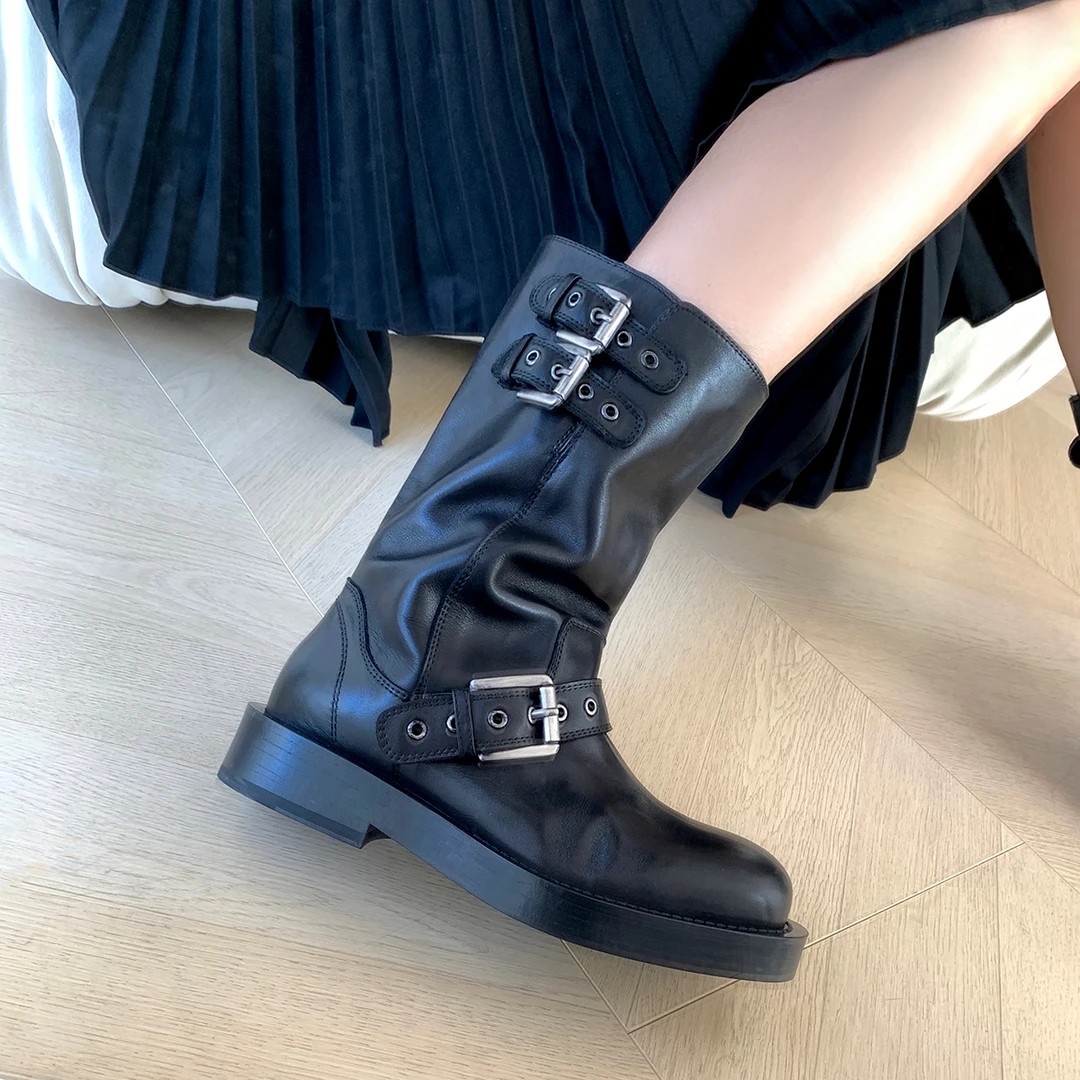 【水洗马皮】百搭短靴马丁靴女洋气短靴小众鞋子短靴女堆堆靴