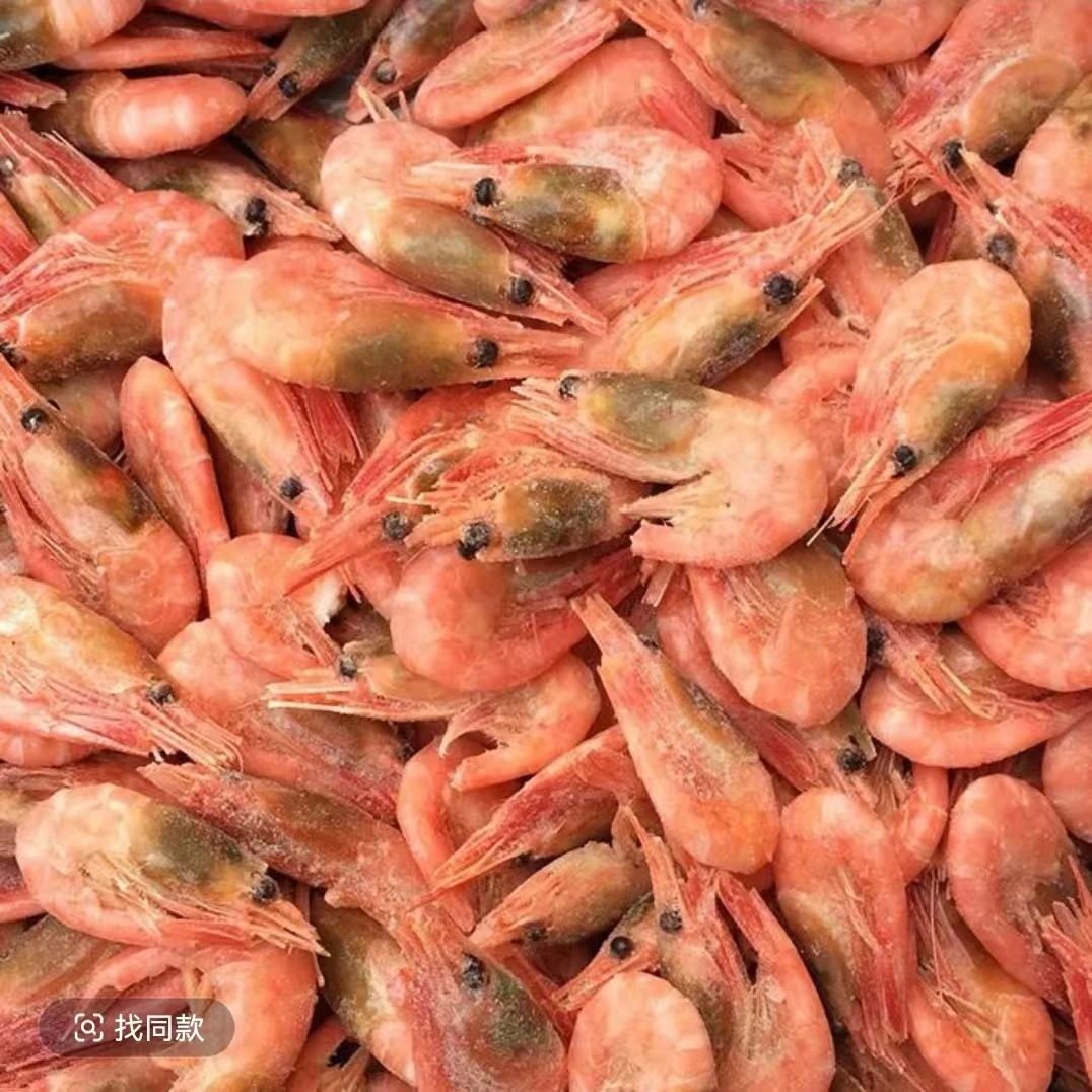80-100北极甜虾3斤格陵兰熟冻头籽海藻头冰虾深海冷冻黑头虾