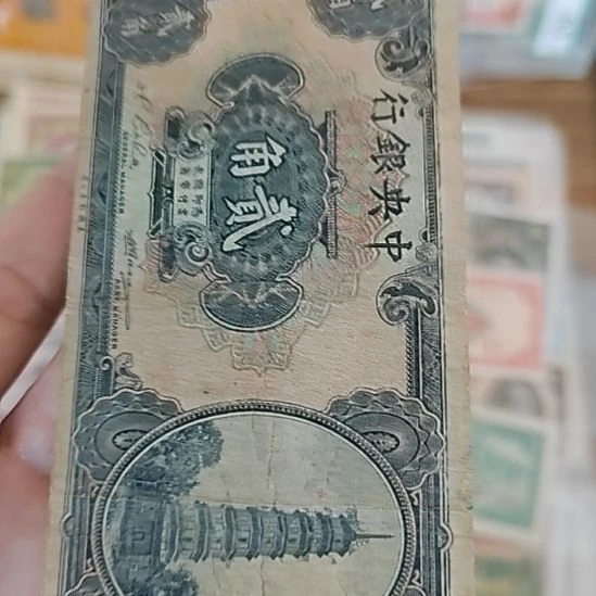 纸中央银行贰角花塔085947