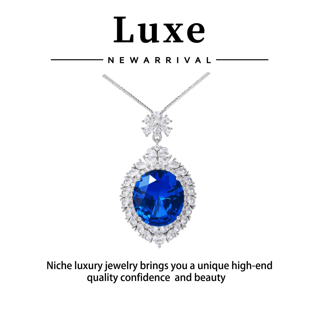 链子925银合成锆石 【琴愿为你】时尚项链吊坠女ZD140723