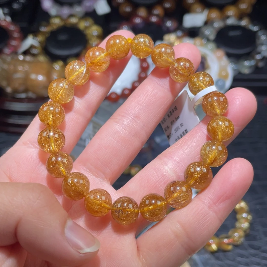 未镶嵌水晶手链9.5mm发晶手链单圈