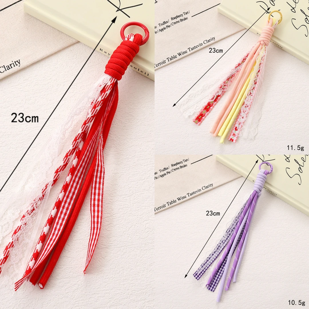 【福袋】时尚百搭格子布条编织绳手机挂件（颜色随机发货）