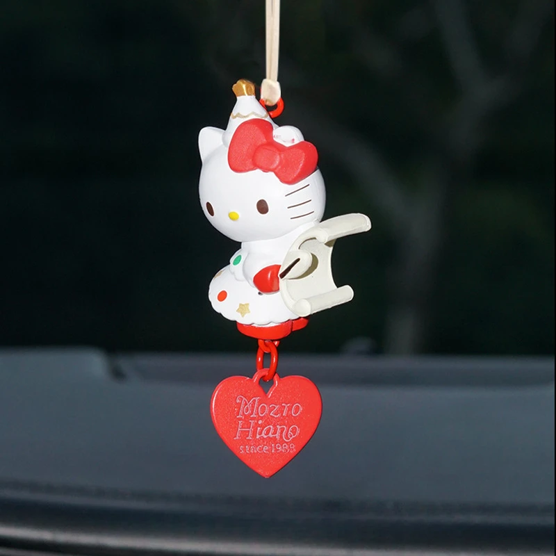 可爱kt猫车载后视镜挂件汽车用品卡通情侣钥匙扣挂饰女生车内饰品