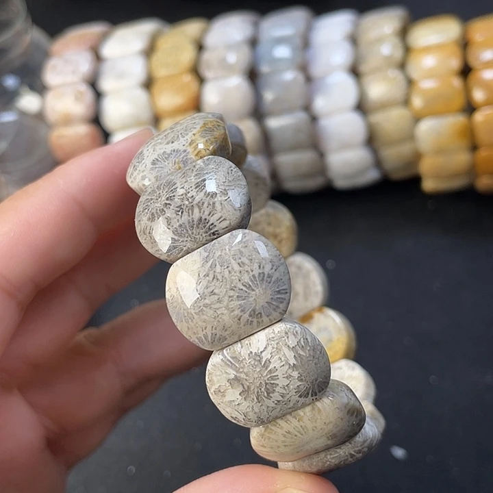 未镶嵌手链硅化珊瑚（珊瑚玉）