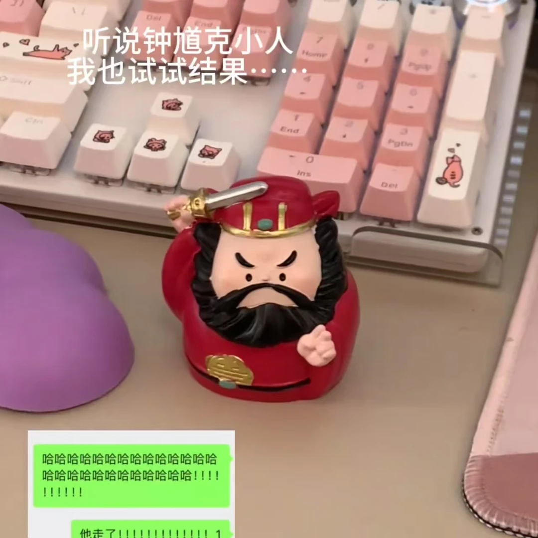 创意树脂国潮神仙钟馗桌搭摆件桌面工位搭子防小人手办文创小礼品