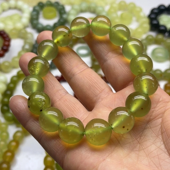 蛇纹石玉手串未镶嵌用****9