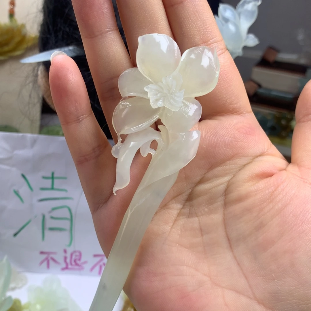 未镶嵌蛇纹石玉发簪