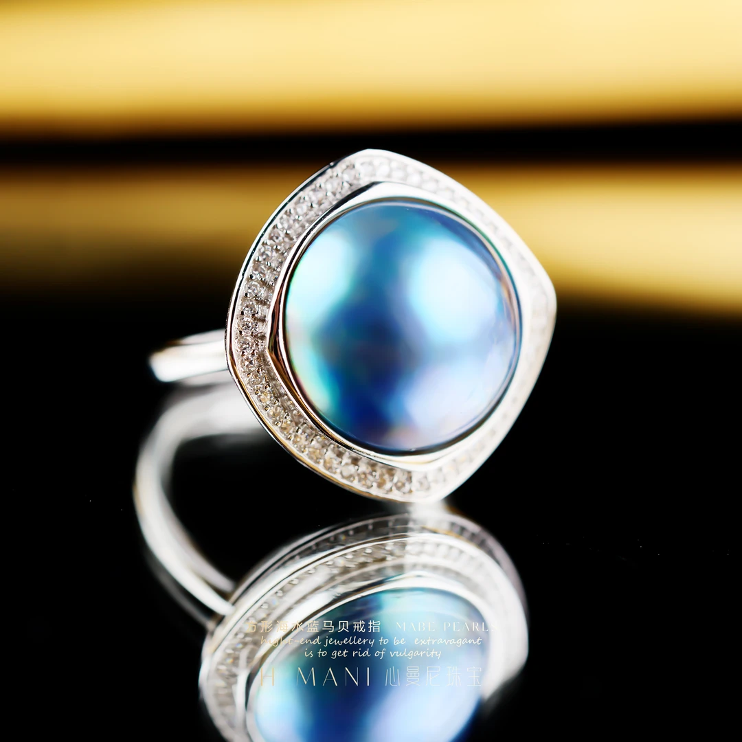 心曼尼【馨姐宠粉】H.MP172 S925银 海水马贝设计款戒指14-15mm