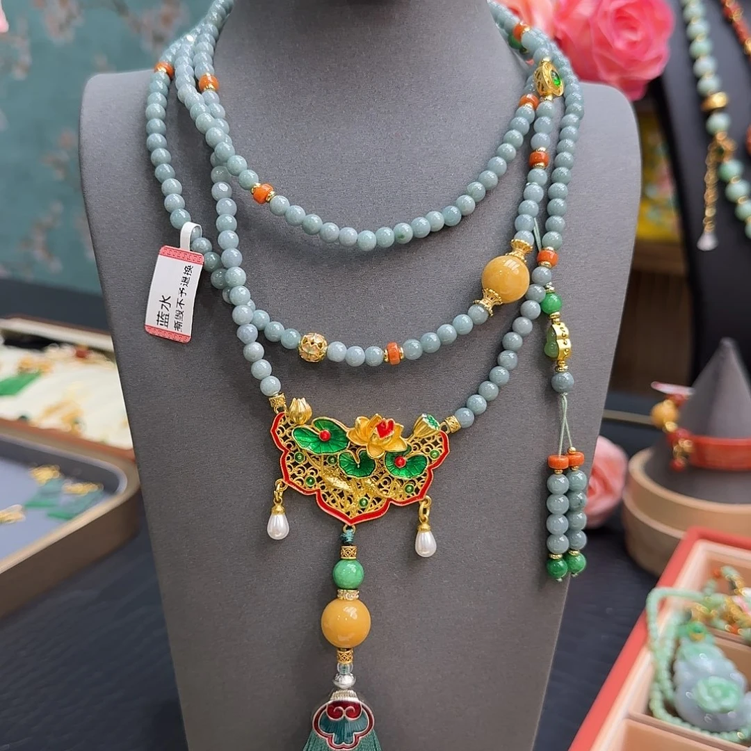 翡翠未镶嵌颈饰原价698 全翡翠斜挎