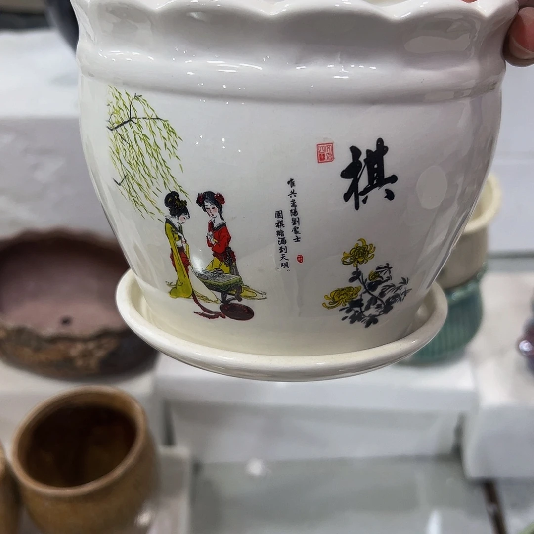 外贸尾单陶瓷花盆凑单10米包邮