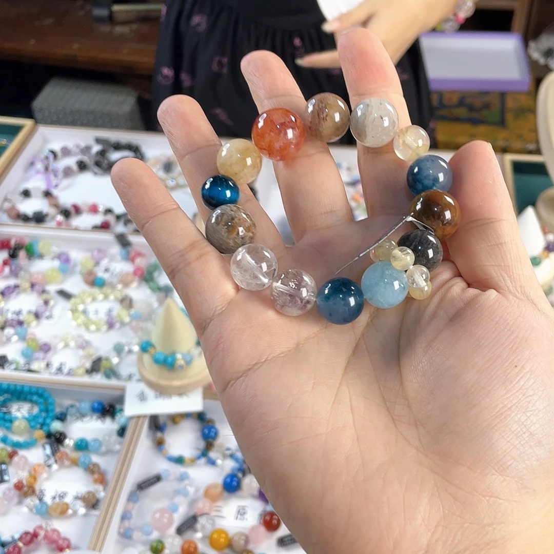 水晶手链银S925镀金镶嵌