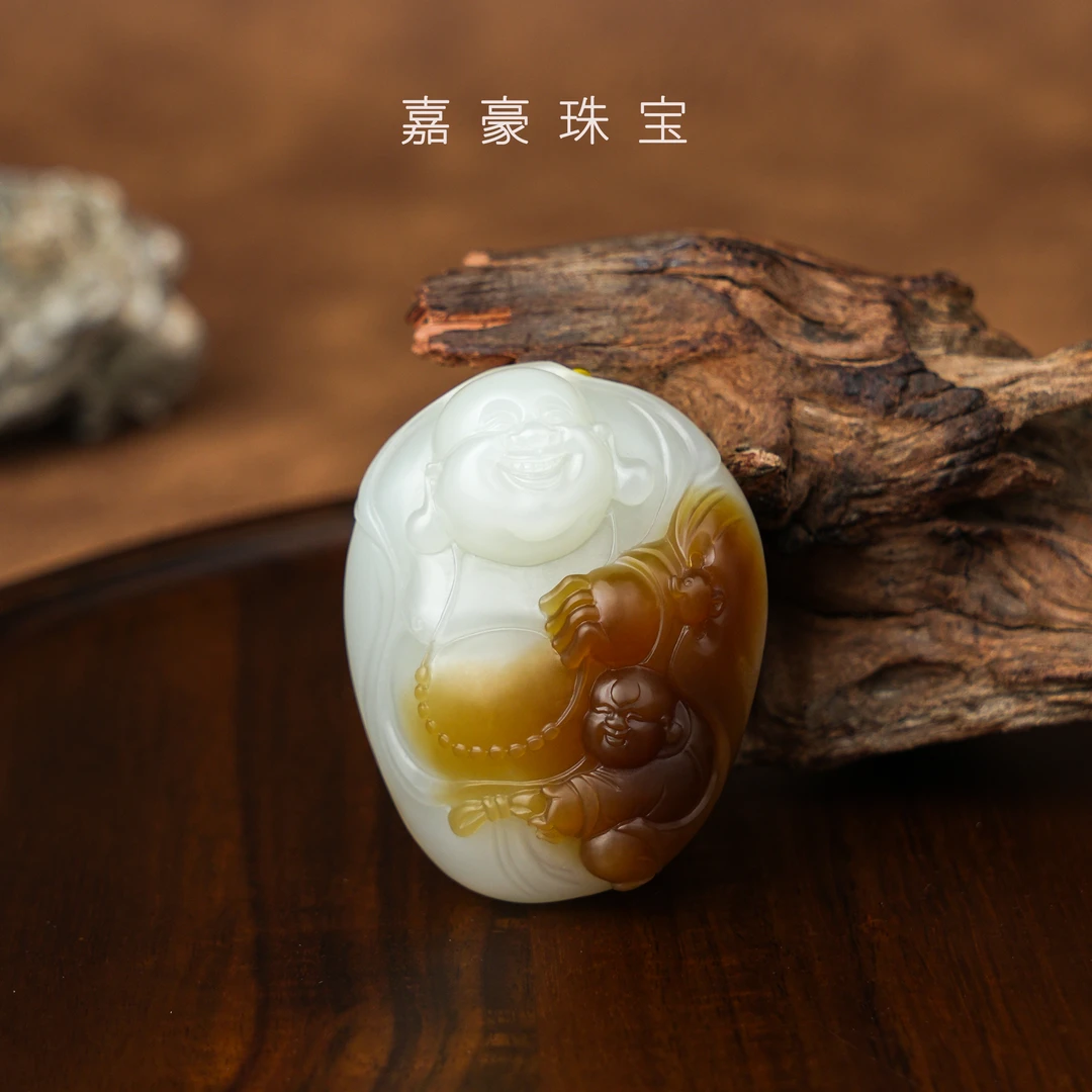 嘉豪珠宝丨和田玉*白玉*佛公吊坠一物一图